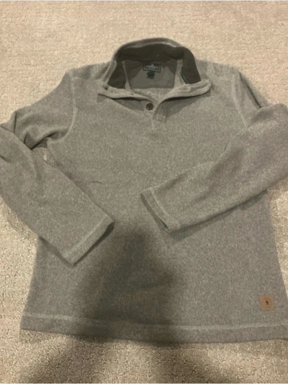 G.H. Bass & Co. Men's Heather Gray Zip-Up Mock Neck Sweater